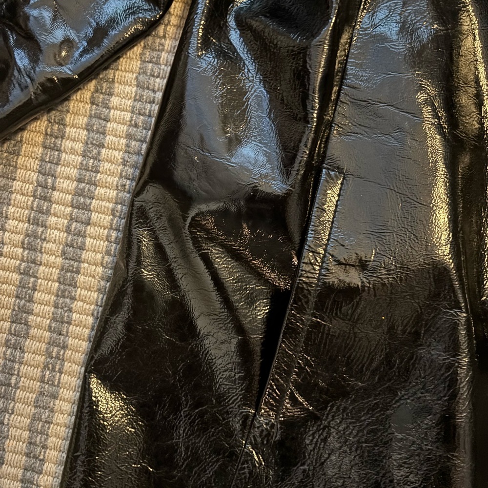 Vince Black Shiny Patent Leather Jacket